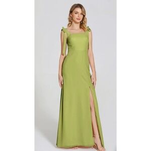 CICINIA (Michelle)Elegant Square Neckline Detachable Bow- chiffon Dress Size 2